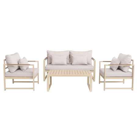 Juego living terraza Mykonos 2-1-1 beige