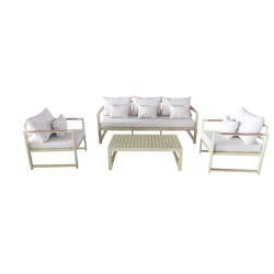 Juego living terraza Mykonos 3-1-1 beige