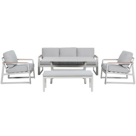 Juego living terraza Elgin champagne 3-1-1-1