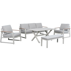 Juego living terraza Elgin champagne 3-1-1-1