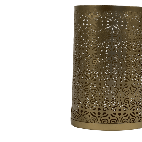 Portavelas dorado 12x12x18,5cm