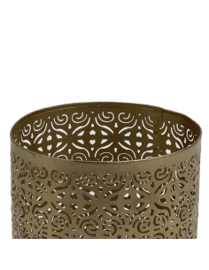 Portavelas Dorado 12x12x18,5cm - Elegante Decoración 2
