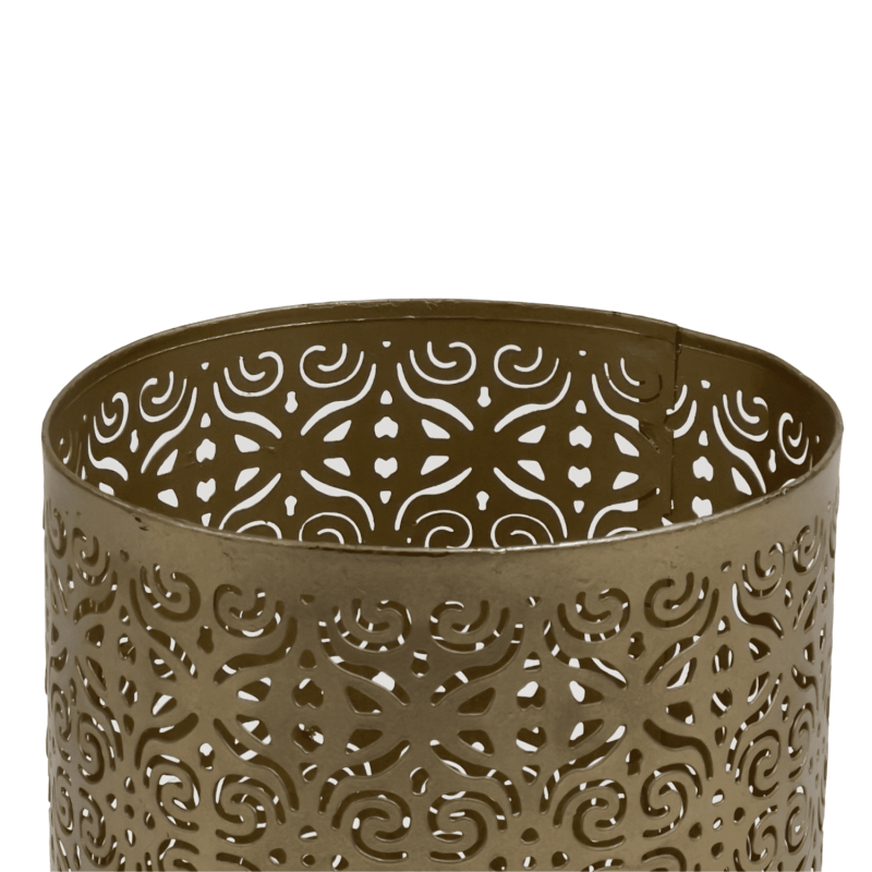 Portavelas Dorado 12x12x18,5cm - Elegante Decoración