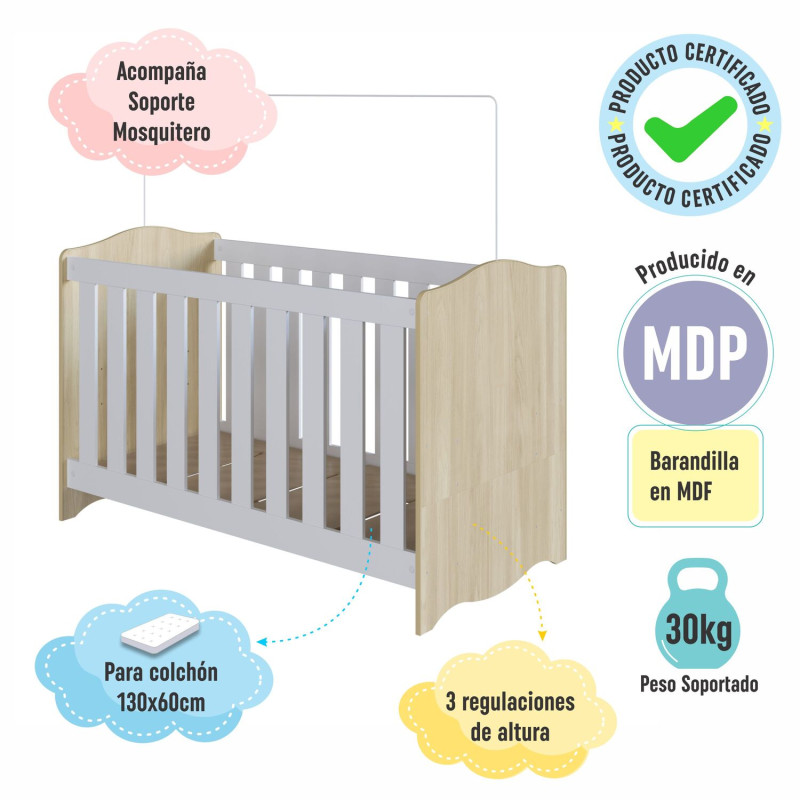 Cuna Encanto 3 en 1 - Ajustable y Segura para tu Bebé