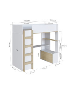 Cama Elevada Multifuncional 1 plaza 190x90cm 2