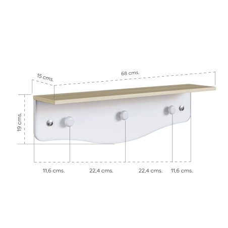 Repisa infantil con perchero Encanto