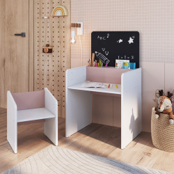 Escritorio infantil con Silla Le Petit blanco-rosa 2