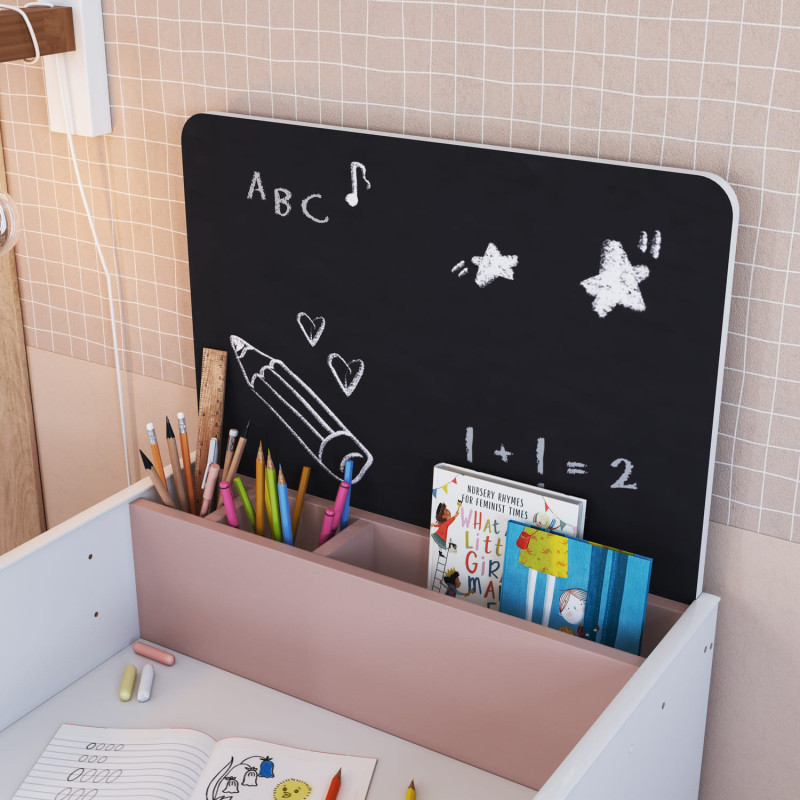 Escritorio Infantil con Silla Le Petit Blanco-Rosa | Muebles