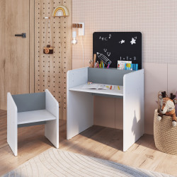 Escritorio infantil con Silla Le Petit blanco-azul 2