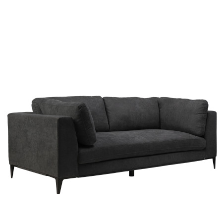 Sofá 3 cuerpos Alara gris oscuro