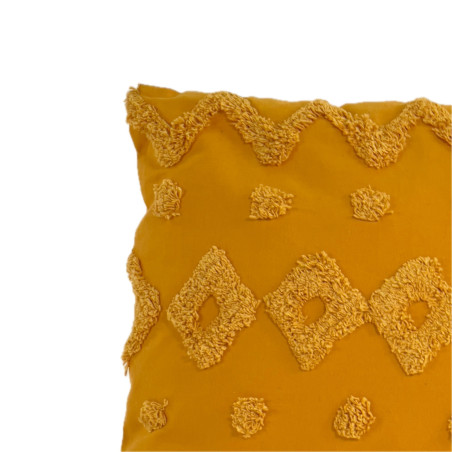 Cojín 30x50cm algodón textura amarillo
