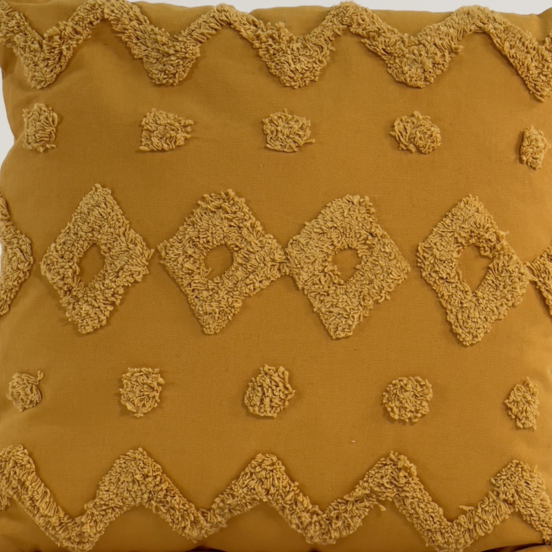 Cojín de Algodón Textura Amarillo 30x50cm - Decoración Hogar