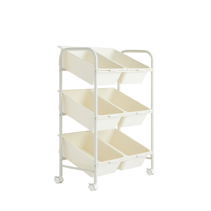 Organizador con Ruedas de Plástico y Cromo - 63x36x86 cm