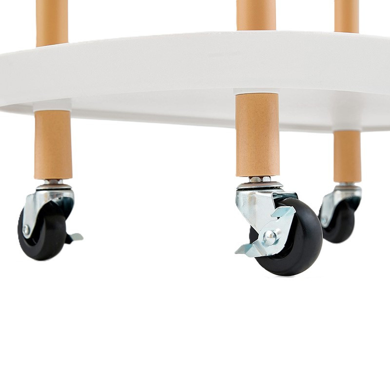 Mesa Lateral 2 Niveles Nórdica con Ruedas de Metal