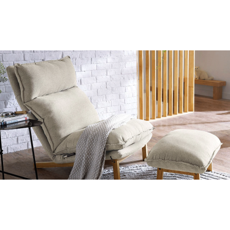 Sofá 1 cuerpo + ottoman Leo gris