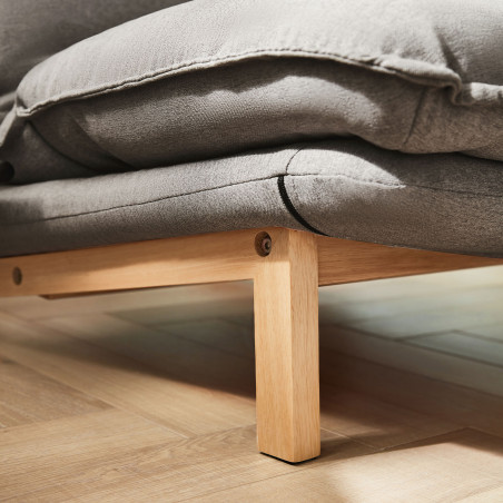 Sofá 1 cuerpo + ottoman Leo gris