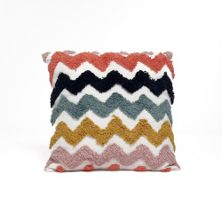 Cojín 40x40cm kids zigzag azul