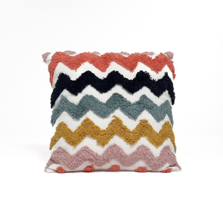 Cojín 40x40cm kids zigzag azul