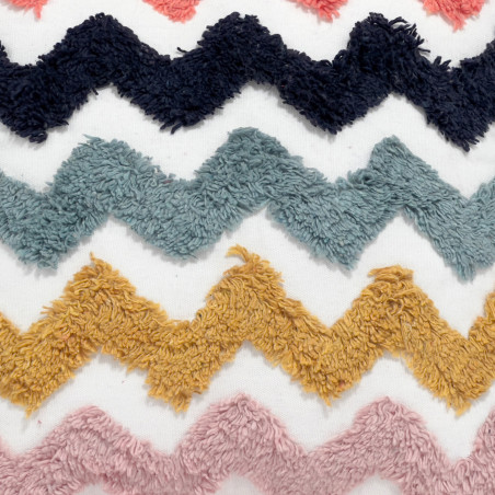 Cojín 40x40cm kids zigzag azul