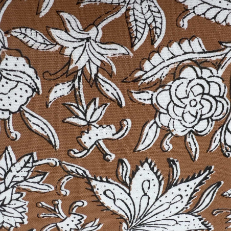 Cojín 45x45cm print flor ocre