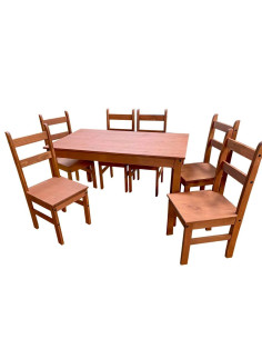 Juego Comedor 6 sillas Lucía café