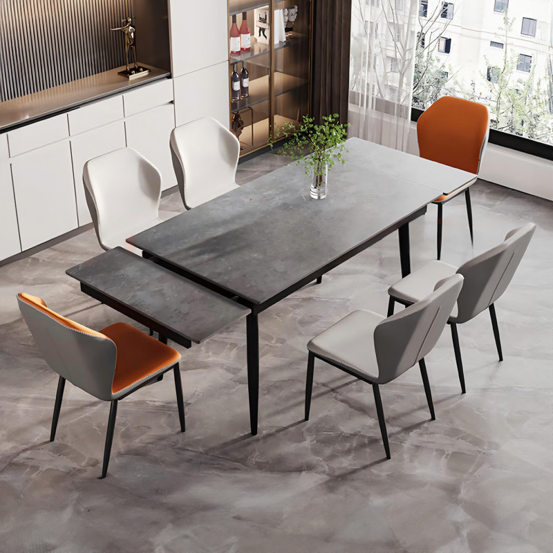 Mesa Extensible 6 Puestos Burano Gris - Diseño Contemporáneo