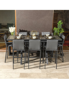 Silla Bar Terraza padded gris Lucca 2