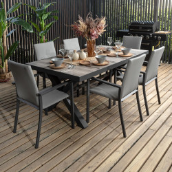 Mesa terraza Ravello cerámica gris 180cm 2