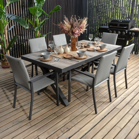 Mesa terraza Ravello cerámica gris 180cm
