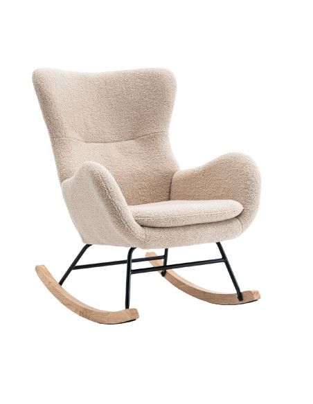 Silla Mecedora Corinna Beige - Diseño Contemporáneo y Elegante