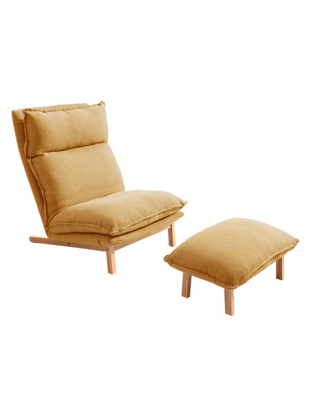 Sofá 1 cuerpo + ottoman Leo amarillo