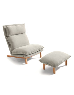 Sofá 1 cuerpo + ottoman Leo beige