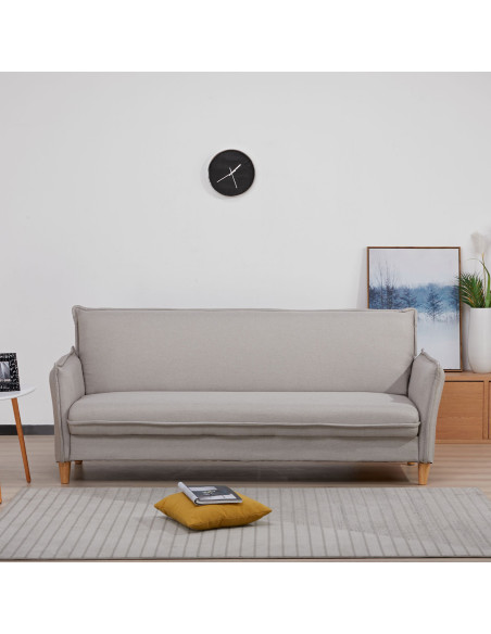 Futón con almacenaje Narvik gris claro