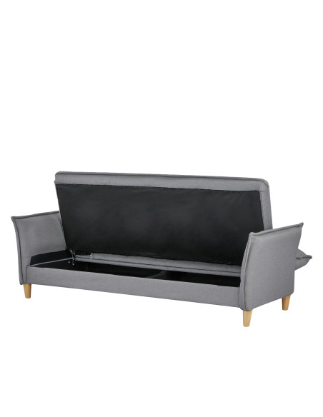Futón con almacenaje Narvik gris oscuro