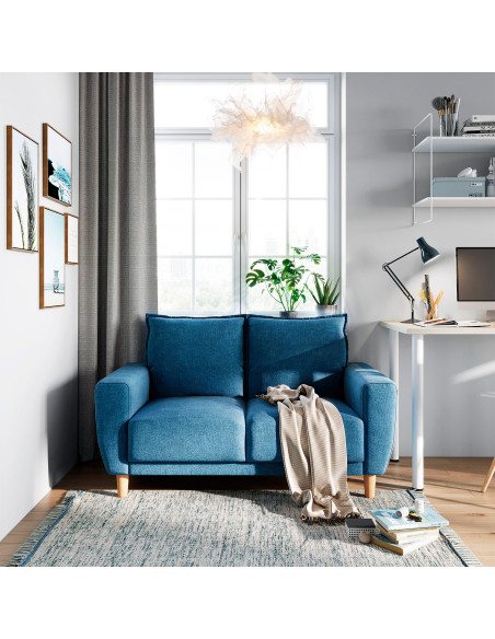 Sofá 2 cuerpos Maya azul