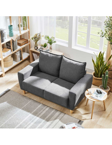 Sofá 2 Cuerpos Maya Gris - Mueble Moderno para Living