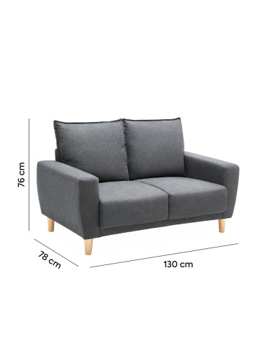 Sofá 2 Cuerpos Maya Gris - Mueble Moderno para Living