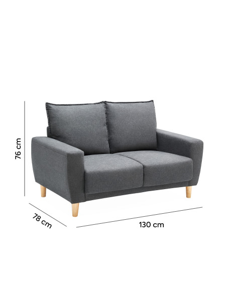 Sofá 2 cuerpos Maya gris