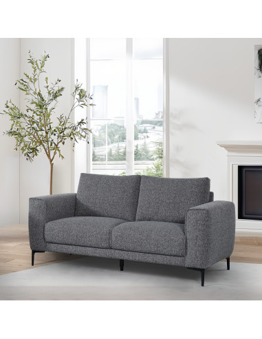 Sofá 2 cuerpos Smile gris oscuro