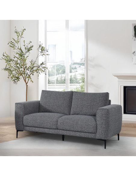 Sofá 2 cuerpos Smile gris oscuro