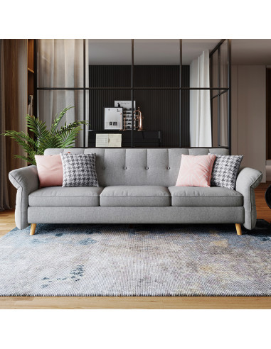 Sofá 3 Cuerpos Gala Gris - Convertible y Reclinable