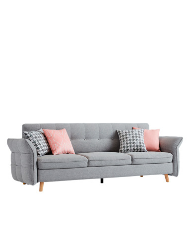 Sofá 3 Cuerpos Gala Gris - Convertible y Reclinable