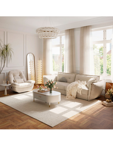 Sofá 3 Cuerpos Larisa Blanco - Estilo Tradicional para Living