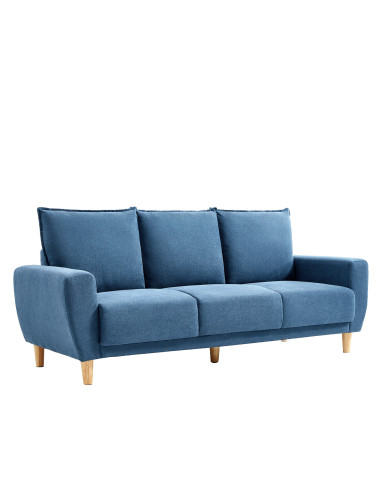 Sofá 3 Cuerpos Maya Azul - Mueble Moderno para Living