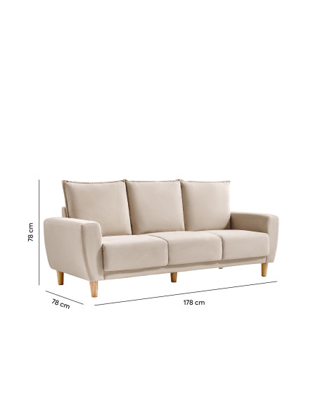 Sofá 3 cuerpos Maya beige