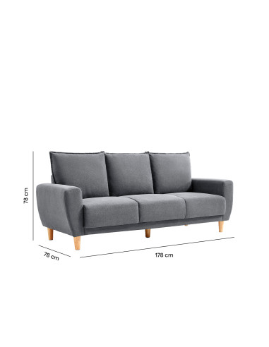 Sofá 3 Cuerpos Maya Gris - Estilo Moderno y Elegante