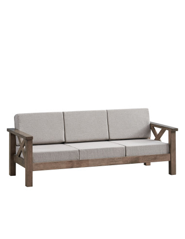 Sofá 3 Cuerpos Rustic Hevea - Diseño Rústico y Madera Natural