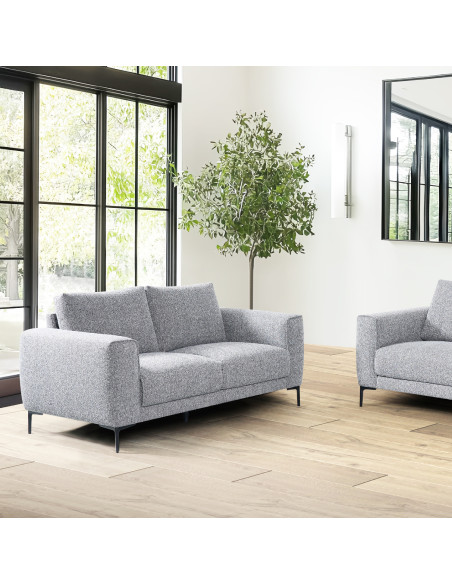 Sofá 3 cuerpos Smile gris claro
