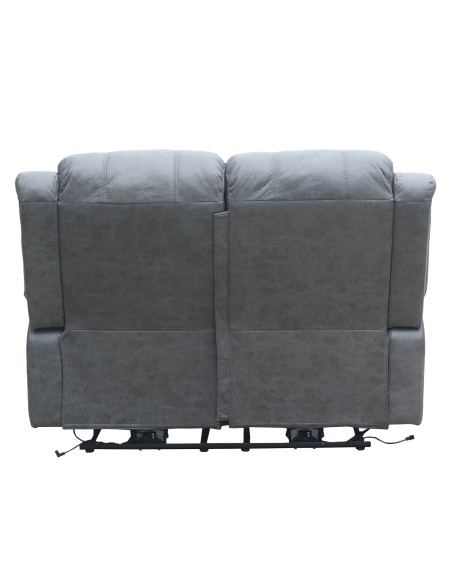 Sofá reclinable 2 cuerpos eléctrico Siros gris