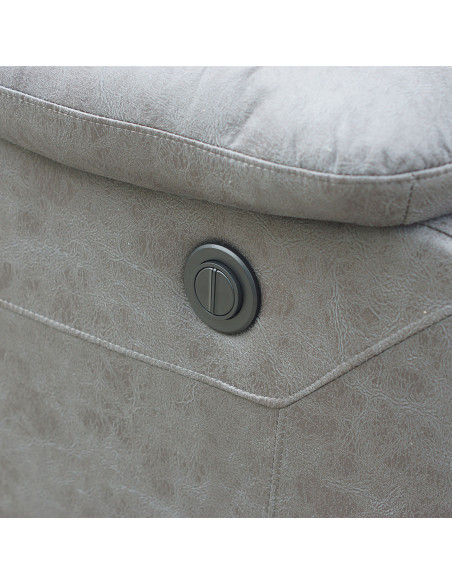 Sofá reclinable 2 cuerpos eléctrico Siros gris